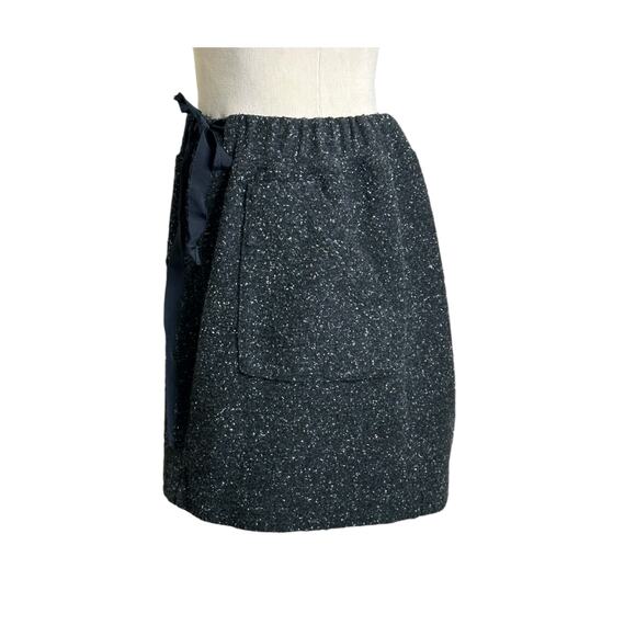 Loft gray pull on front waist tie mini skirt size LP - Picture 6 of 13
